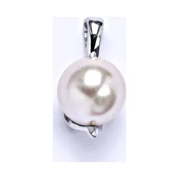 Přívěsek Stříbrný přívěšek s umělou světle růžovou perlou 10 mm,přívěšek ze stříbra P 1215