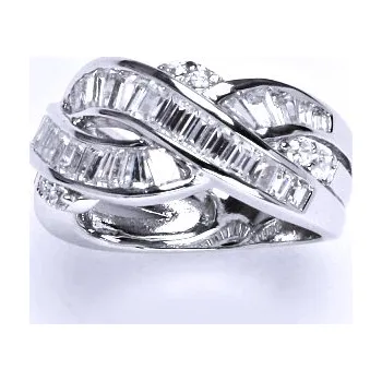 Prsten Stříbrný prsten s čirými zirkony,prstýnek ze stříbra,váha 6,41 g