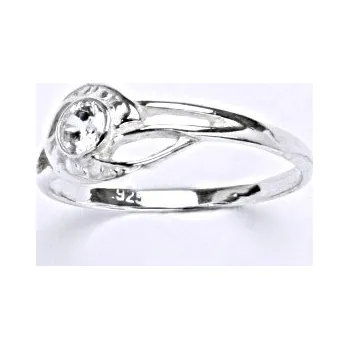 Prsten Stříbrný prsten s čirým zirkonem, T1041