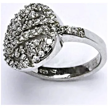 Prsten Stříbrný prsten s čirými zirkony, váha 5,76 g