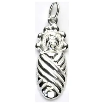 Přívěsek Stříbrný přívěsek, miminko v zavinovačce, přívěsek ze stříbra, P 425