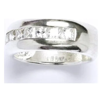 Prsten Stříbrný prsten s čirými zirkony,prsten ze stříbra,váha 6,06 g