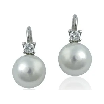 Náušnice Stříbrné náušnice s pravými přírodními perlami 7,5 mm - NK 1207 pp bílá