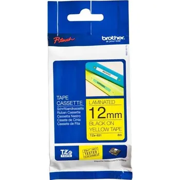 Kotouček do pokladny a tiskárny štítků Páska Brother TZE-631, 12 mm x 8 m, černá/žlutá