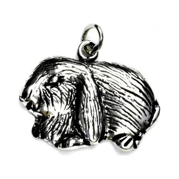 Přívěsek Stříbrný přívěsek s patinou, králík, přívěsek ze stříbra, králíček, P 444