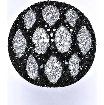 Prsten Stříbrný prsten s černými a čirými zirkony,prsten ze stříbra,váha 13,00 g