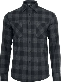 Pánská košile Urban Classics tb297 černá/šedá XXL