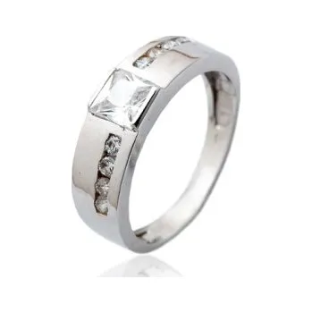 Prsten Stříbrný prsten se zirkony bílé barvy-VR287