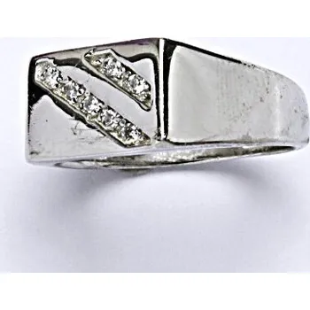 Prsten Stříbrný prsten s čírými zirkony, prsten ze stříbra, 12,20 g vel 69