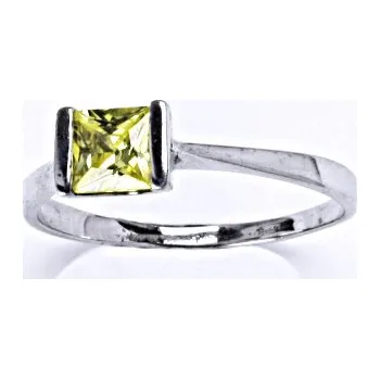 Prsten Prsten stříbrný se syntetickým zirkonem yellow, šperk