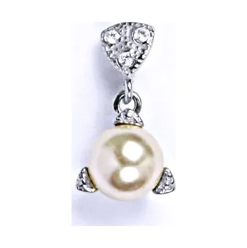 Přívěsek Stříbrný přívěšek s umělou sv.lososovou perlou 8 mm,přívěšek ze stříbra P 1220/21