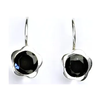 Náušnice Stříbrné náušnice s granátem, náušnice ze stříbra, NK 1271