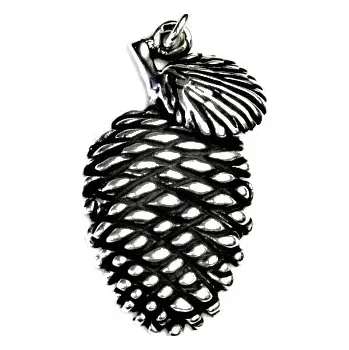 Přívěsek Stříbrý přívěsek, šiška, přívěsek ze stříbra s patinou, P 441