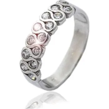 Prsten Stříbrný prsten se zirkony bílé barvy-VR 83