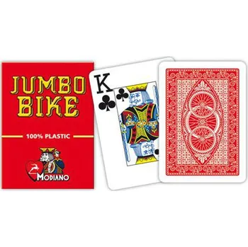 Pokerová karta Modiano Bike Trophy plastové 2 rohy červené