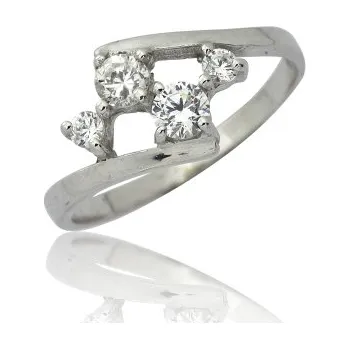 Prsten Stříbrný prsten se zirkony bílé barvy-VR140