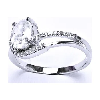Prsten Stříbrný prsten, prsten ze stříbra, syntetický zirkon, váha 4,95 g, vel.57
