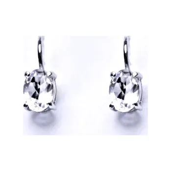 Náušnice Stříbrné náušnice, přírodní křišťál, náušnice ze stříbra, NK 1246