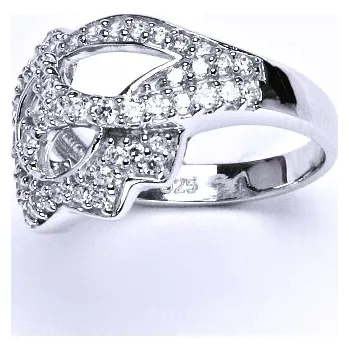 Prsten Stříbrný prsten s čirými zirkony,prstýnek ze stříbra,váha 5,20 g