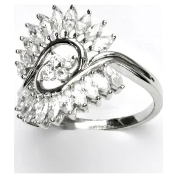 Prsten Stříbrný prsten, čiré zirkony, prstýnek ze stříbra, vel. 57