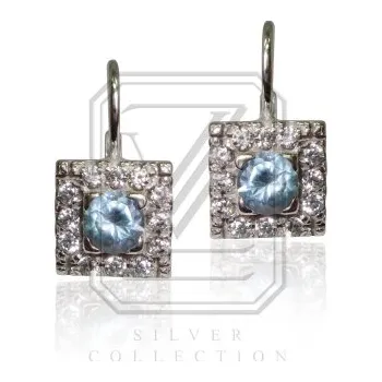 Náušnice Stříbrné náušnice ve stylu Art deco se zirkony-VE20
