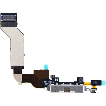 Flex kabel + mikrofon + napájecí a datový konektor pro Apple iPhone 4S - bílý - kvalita A