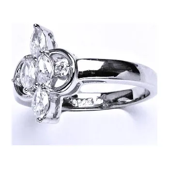 Prsten Stříbrný prsten s čirými zirkony,prstýnek ze stříbra,váha 4,02 g