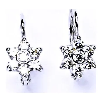 Náušnice Stříbrné náušnice na patent (bílé zirkony) VE 58