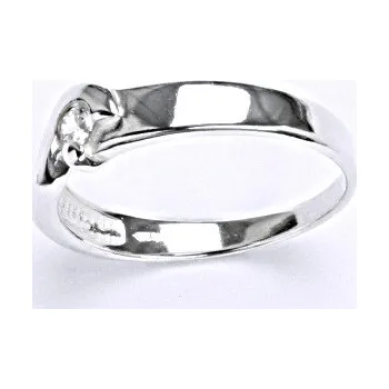 Prsten Stříbrný prsten s čirým zirkonem, 6