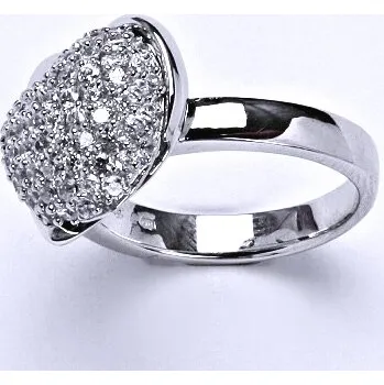 Prsten Stříbrný prsten, prsten ze stříbra, syntetický čirý zirkon, srdce, srdíčko, váha 7,2 g, vel.55