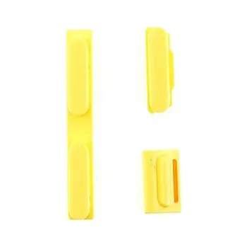 Náhradní kryt pro mobilní telefon Sada postranních tlačítek / tlačítka pro Apple iPhone 5C (Power + Volume + Mute) - žlutá - kvalita A+