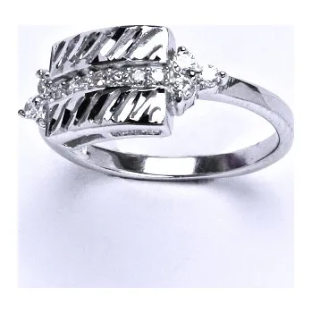 Prsten Stříbrný prsten, prsten ze stříbra, syntetický zirkon, váha 2,92 g, vel.55