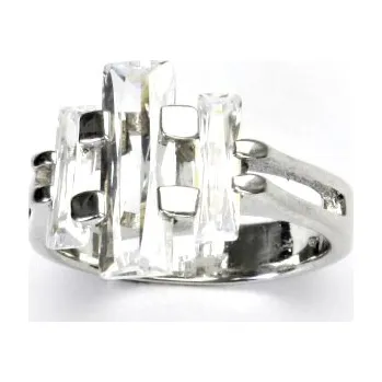 Prsten Stříbrný prsten, čiré zirkony, prstýnek ze stříbra, vel. 59
