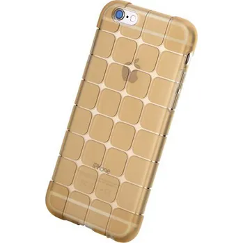 Pouzdro na mobilní telefon Gumový kryt ROCK pro Apple iPhone 6 / 6S - 3D kostky - průhledný - světle hnědý