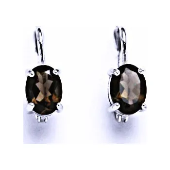 Náušnice Stříbrné náušnice, přírodní záhněda, náušnice ze stříbra, NK 1246