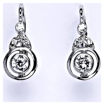 Náušnice Stříbrné náušnice s čirým zirkonem, naušnice ze stříbra,NK 1464