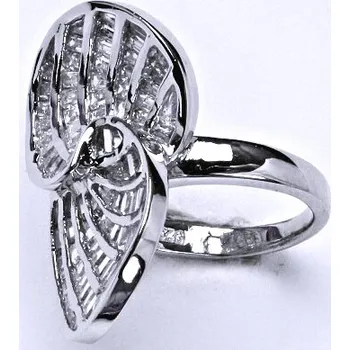 Prsten Stříbrný prsten, prsten ze stříbra, syntetický čirý zirkon, váha 7,8 g, vel.52