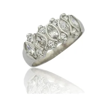 Prsten Stříbrný prsten se zirkony bílé barvy-VR160