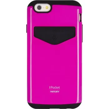 Pouzdro na mobilní telefon Kryt Mercury pro Apple iPhone 6 Plus / 6S Plus - plasto-gumový - prostor pro umístění platební karty - růžový