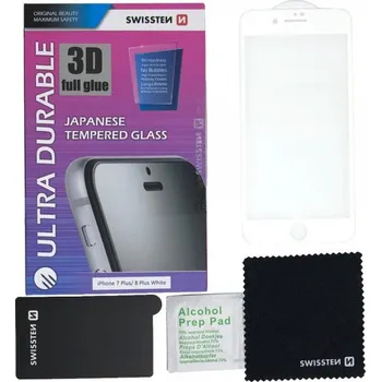 Swissten Ultra Durable 3D tvrzené sklo pro iPhone 8 Plus 7 / Plus bílá