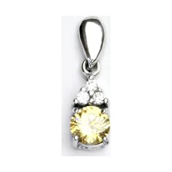 Přívěsek Stříbrný přívěsek se zirkony, čiré zirkony, zirkon champagne, VP 126