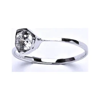 Prsten Stříbrný prsten, prsten ze stříbra, syntetický zirkon, váha 1,18 g, vel.53