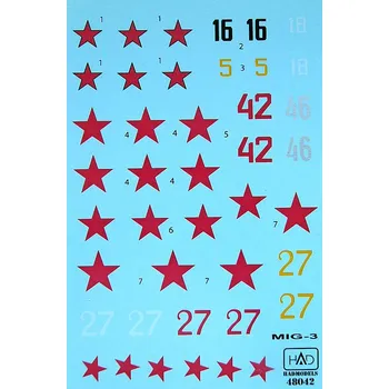 Plastikový model 1/48 Decal MiG-3 Part 1 (5x camo)