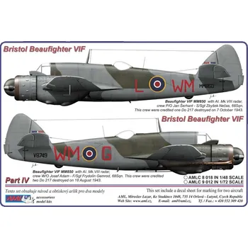 Plastikový model 1/48 Decals Bristol Beaufighter IF&VIF Part IV.
