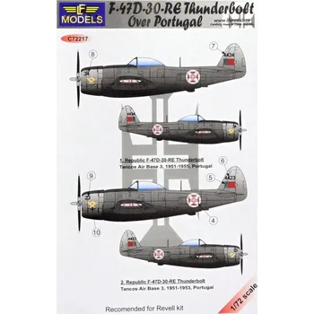 Plastikový model 1/72 Decals F-47D-30-RE Thunderbolt over Portugal