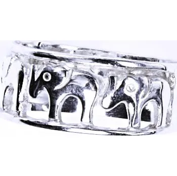 Prsten Stříbrný prstýnek, sloni, prsten ze stříbra, slon, T 737
