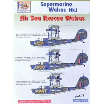 Plastikový model 1/48 Decals Superm. Walrus Mk.I Air Sea Rescue
