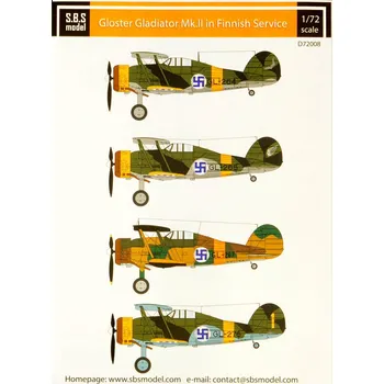 Plastikový model 1/72 Decal Gl.Gladiator Mk.II in Finnish service