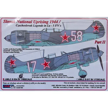 Plastikový model 1/48 Decals La-5FN Czechoslovak Legends Part II.