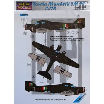 Plastikový model 1/48 Decals Savoia Marchetti SM.79 ANR (TRUMP)